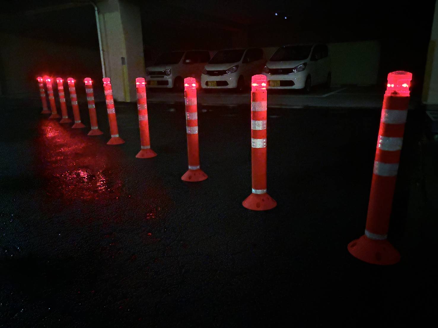 夜間の同期点滅(赤)